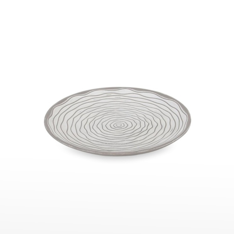 Prato em MDF Redondo Cinzento